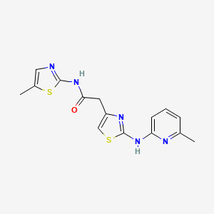 2-(2-((6-Methylpyridin-2-yl)amino)thiazol-4-yl)-N-(5-methylthiazol-2-yl)acetamide chemical structure (CAS 1226443-41-9)