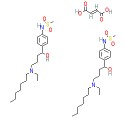 N-(4-(4-(Ethyl(heptyl)amino)-1-hydroxybutyl)phenyl)methanesulfonamide hemifumarate chemical structure (CAS 122647-32-9)