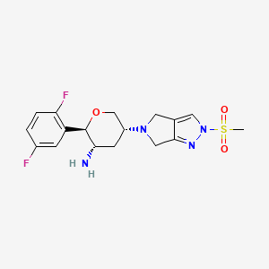 (2R,3S,5R)-2-(2,5-Difluorophenyl)-5-(2-(methylsulfonyl)-2,6-dihydropyrrolo[3,4-c]pyrazol-5(4H)-yl)tetrahydro-2H-pyran-3-amine chemical structure (CAS 1226781-44-7)