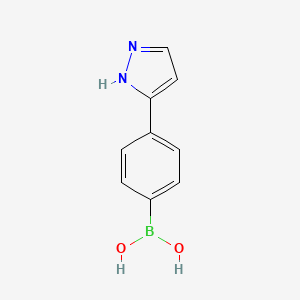(4-(1H-pyrazol-3-yl)phenyl)boronic acid chemical structure (CAS 1226849-25-7)
