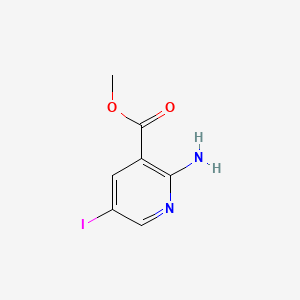 Methyl 2-amino-5-iodonicotinate chemical structure (CAS 1227048-78-3)