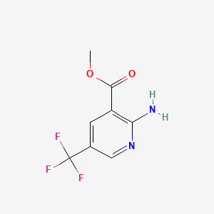 Methyl 2-amino-5-(trifluoromethyl)nicotinate chemical structure (CAS 1227048-89-6)