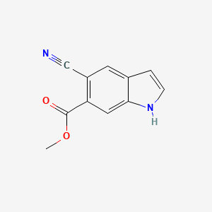 Methyl 5-cyano-1H-indole-6-carboxylate chemical structure (CAS 1227267-07-3)