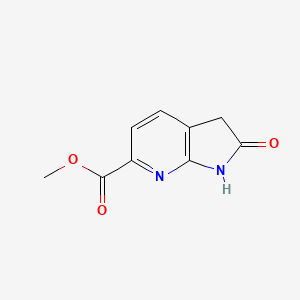 Methyl 2-oxo-2,3-dihydro-1H-pyrrolo[2,3-b]pyridine-6-carboxylate chemical structure (CAS 1227268-70-3)