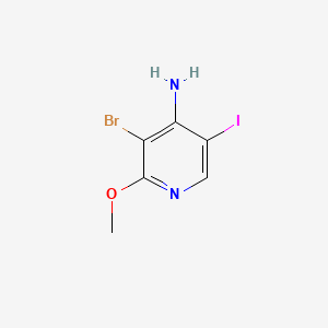 3-Bromo-5-iodo-2-methoxypyridin-4-amine chemical structure (CAS 1227268-98-5)