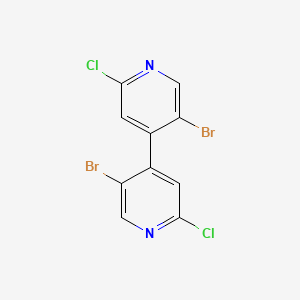 5,5'-Dibromo-2,2'-dichloro-4,4'-bipyridine chemical structure (CAS 1227402-54-1)