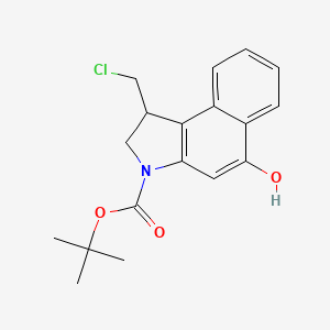 tert-Butyl 1-(chloromethyl)-5-hydroxy-1,2-dihydro-3H-benzo[e]indole-3-carboxylate chemical structure (CAS 122745-41-9)