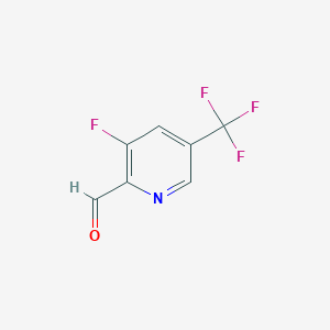 3-Fluoro-5-(trifluoromethyl)picolinaldehyde chemical structure (CAS 1227499-98-0)