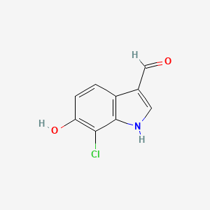 7-Chloro-6-hydroxy-1h-indole-3-carbaldehyde chemical structure (CAS 1227575-94-1)