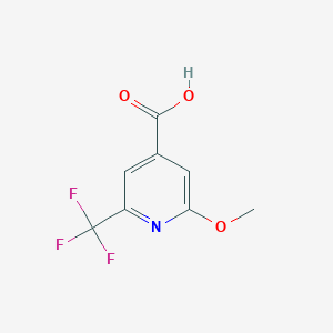 2-Methoxy-6-(trifluoromethyl)isonicotinic acid chemical structure (CAS 1227581-20-5)