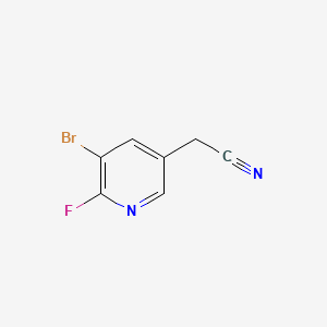 2-(5-Bromo-6-fluoropyridin-3-yl)acetonitrile chemical structure (CAS 1227590-07-9)