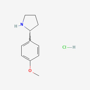 (R)-2-(4-Methoxyphenyl)pyrrolidine hydrochloride chemical structure (CAS 1227798-75-5)