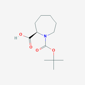 (R)-1-(tert-Butoxycarbonyl)azepane-2-carboxylic acid chemical structure (CAS 1227926-67-1)