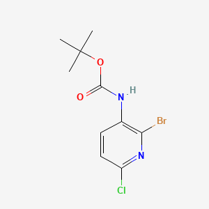 tert-Butyl (2-bromo-6-chloropyridin-3-yl)carbamate chemical structure (CAS 1227958-32-8)