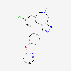 8-Chloro-5-methyl-1-((1r,4r)-4-(pyridin-2-yloxy)cyclohexyl)-5,6-dihydro-4H-benzo[f][1,2,4]triazolo[4,3-a][1,4]diazepine chemical structure (CAS 1228088-30-9)
