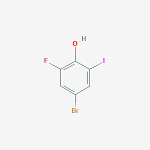 4-Bromo-2-fluoro-6-iodophenol chemical structure (CAS 1228093-50-2)