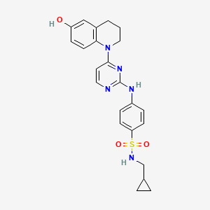 N-(Cyclopropylmethyl)-4-((4-(6-hydroxy-3,4-dihydroquinolin-1(2H)-yl)pyrimidin-2-yl)amino)benzenesulfonamide chemical structure (CAS 1228445-38-2)