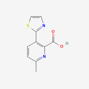 6-Methyl-3-(thiazol-2-yl)picolinic acid chemical structure (CAS 1228530-95-7)