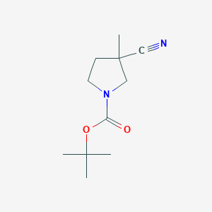 tert-Butyl 3-cyano-3-methylpyrrolidine-1-carboxylate chemical structure (CAS 1228537-69-6)