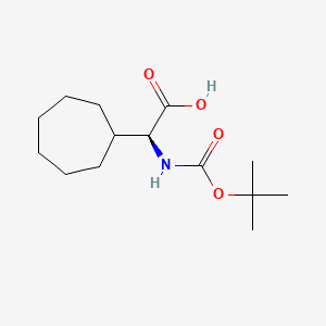(S)-2-((tert-Butoxycarbonyl)amino)-2-cycloheptylacetic acid chemical structure (CAS 1228542-19-5)