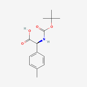 (S)-2-((tert-Butoxycarbonyl)amino)-2-(p-tolyl)acetic acid chemical structure (CAS 1228550-24-0)