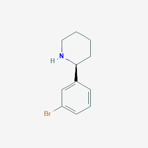 (S)-2-(3-Bromophenyl)piperidine chemical structure (CAS 1228557-44-5)