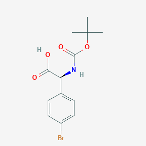 (S)-2-(4-Bromophenyl)-2-((tert-butoxycarbonyl)amino)acetic acid chemical structure (CAS 1228565-84-1)