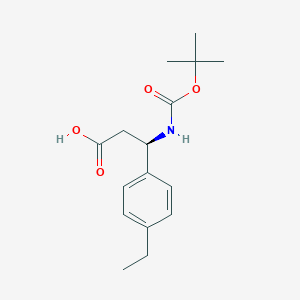 (R)-3-((tert-Butoxycarbonyl)amino)-3-(4-ethylphenyl)propanoic acid chemical structure (CAS 1228568-66-8)