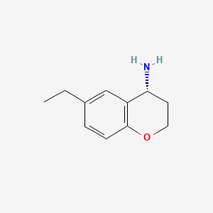 (R)-6-ethylchroman-4-amine chemical structure (CAS 1228570-20-4)