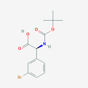 (S)-2-(3-Bromophenyl)-2-((tert-butoxycarbonyl)amino)acetic acid chemical structure (CAS 1228570-43-1)