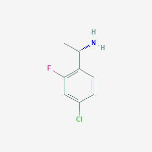 (S)-1-(4-Chloro-2-fluorophenyl)ethan-1-amine chemical structure (CAS 1228571-79-6)