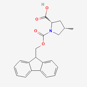 (2S,4S)-1-(((9H-Fluoren-9-yl)methoxy)carbonyl)-4-methylpyrrolidine-2-carboxylic acid chemical structure (CAS 1228577-03-4)
