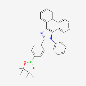 1-Phenyl-2-(4-(4,4,5,5-tetramethyl-1,3,2-dioxaborolan-2-yl)phenyl)-1H-phenanthro[9,10-d]imidazole chemical structure (CAS 1228632-34-5)