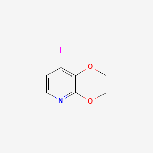 8-Iodo-2,3-dihydro-[1,4]dioxino[2,3-b]pyridine chemical structure (CAS 1228666-17-8)