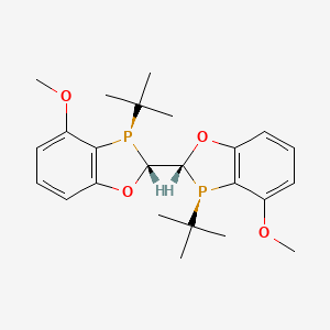 (2R,2'R,3R,3'R)-3,3'-Bis(1,1-dimethylethyl)-2,2',3,3'-tetrahydro-4,4'-dimethoxy-2,2'-bi-1,3-benzoxaphosphole chemical structure (CAS 1228758-57-3)