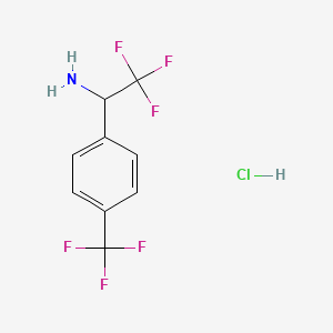 2,2,2-Trifluoro-1-(4-trifluoromethyl-phenyl)-ethylamine hydrochloride chemical structure (CAS 1228879-03-5)