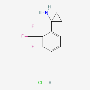 1-(2-(Trifluoromethyl)phenyl)cyclopropanamine hydrochloride chemical structure (CAS 1228879-24-0)