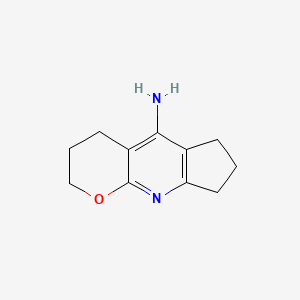 2,3,4,6,7,8-Hexahydrocyclopenta[b]pyrano[3,2-e]pyridin-5-amine chemical structure (CAS 122910-32-1)