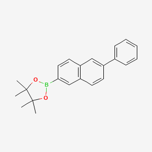 4,4,5,5-Tetramethyl-2-(6-phenylnaphthalen-2-yl)-1,3,2-dioxaborolane chemical structure (CAS 1229235-79-3)
