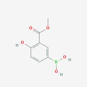 (4-Hydroxy-3-(methoxycarbonyl)phenyl)boronic acid chemical structure (CAS 1229442-37-8)