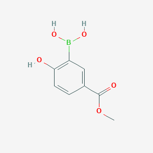 (2-Hydroxy-5-(methoxycarbonyl)phenyl)boronic acid chemical structure (CAS 1229442-38-9)