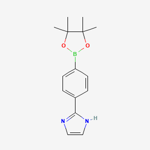 2-(4-(4,4,5,5-Tetramethyl-1,3,2-dioxaborolan-2-yl)phenyl)-1H-imidazole chemical structure (CAS 1229584-17-1)
