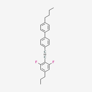 4-Butyl-4'-((2,6-difluoro-4-propylphenyl)ethynyl)-1,1'-biphenyl chemical structure (CAS 1229648-10-5)