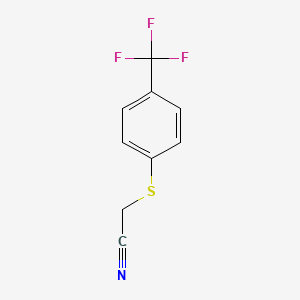 2-((4-(Trifluoromethyl)phenyl)thio)acetonitrile chemical structure (CAS 1230154-76-3)