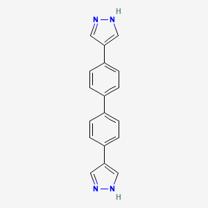 4,4'-Di(1H-pyrazol-4-yl)-1,1'-biphenyl chemical structure (CAS 1230878-51-9)