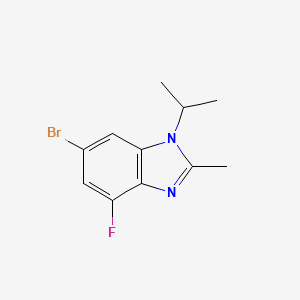6-Bromo-4-fluoro-1-isopropyl-2-methyl-1H-benzo[d]imidazole chemical structure (CAS 1231930-33-8)
