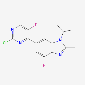 6-(2-Chloro-5-fluoropyrimidin-4-yl)-4-fluoro-1-isopropyl-2-methyl-1H-benzo[d]imidazole chemical structure (CAS 1231930-42-9)