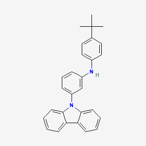N-(4-(tert-Butyl)phenyl)-3-(9H-carbazol-9-yl)aniline chemical structure (CAS 1232042-36-2)