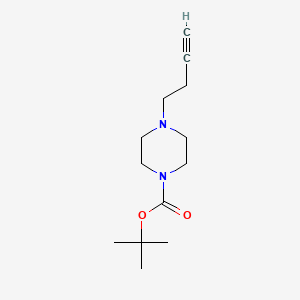 tert-Butyl 4-(but-3-yn-1-yl)piperazine-1-carboxylate chemical structure (CAS 1232152-74-7)