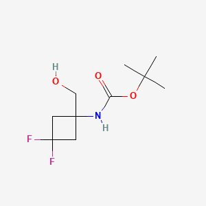 tert-Butyl (3,3-difluoro-1-(hydroxymethyl)cyclobutyl)carbamate chemical structure (CAS 1232365-42-2)